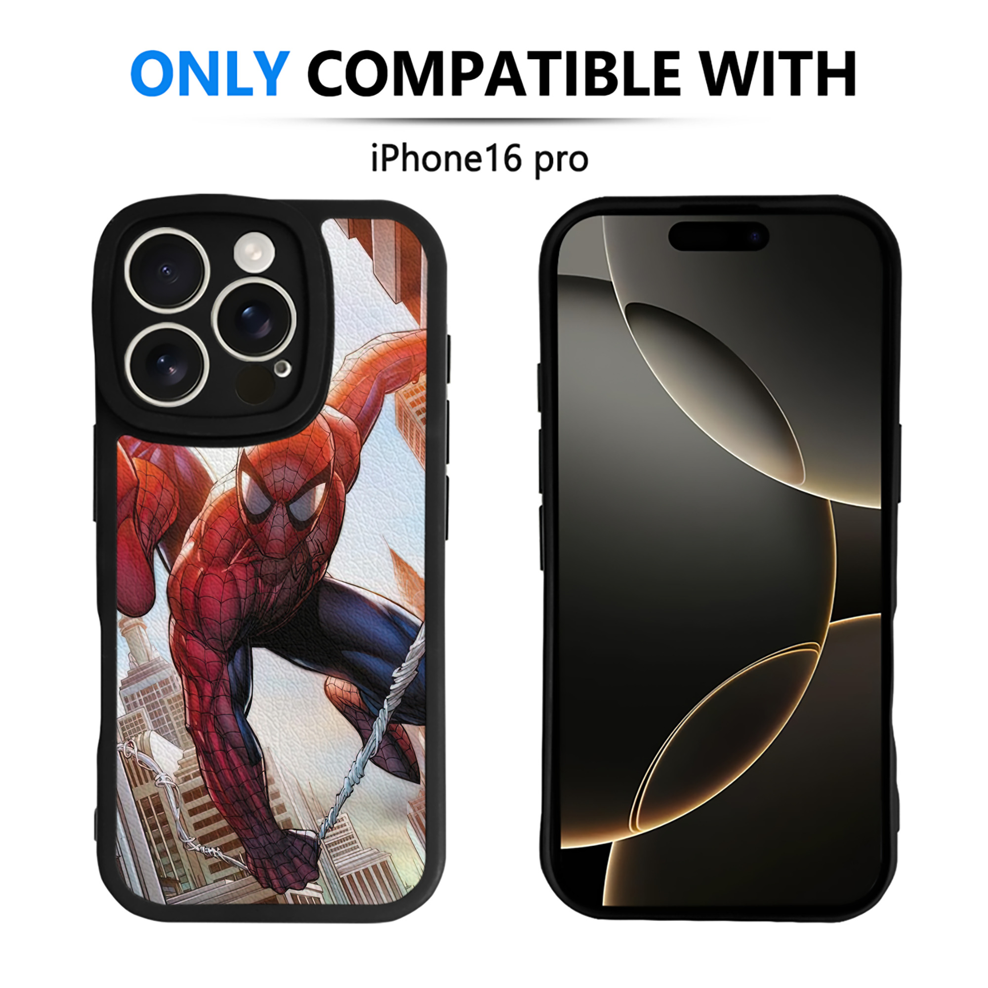 （画像用） Spider Man スパイダーマン 【iPhone 16シリーズ対応】シリコンスマホケース（レザー調） 材質：シリコン